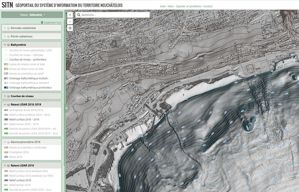 Bathymetry of Lac Neuchâtel: Topo-bathymetric LiDAR and sonar data published online